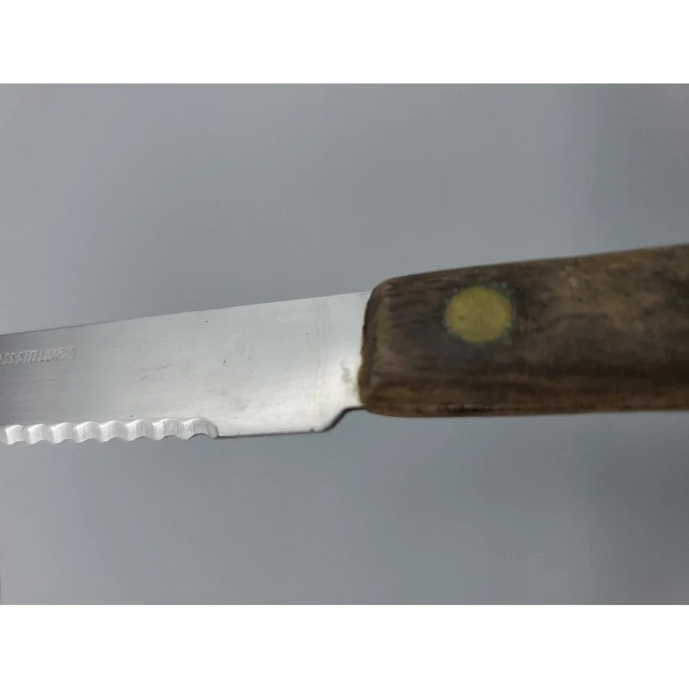 4 Mid-Century Kitchen Knives with Wood Handles Steak Cheese Grapefruit Multi-Use